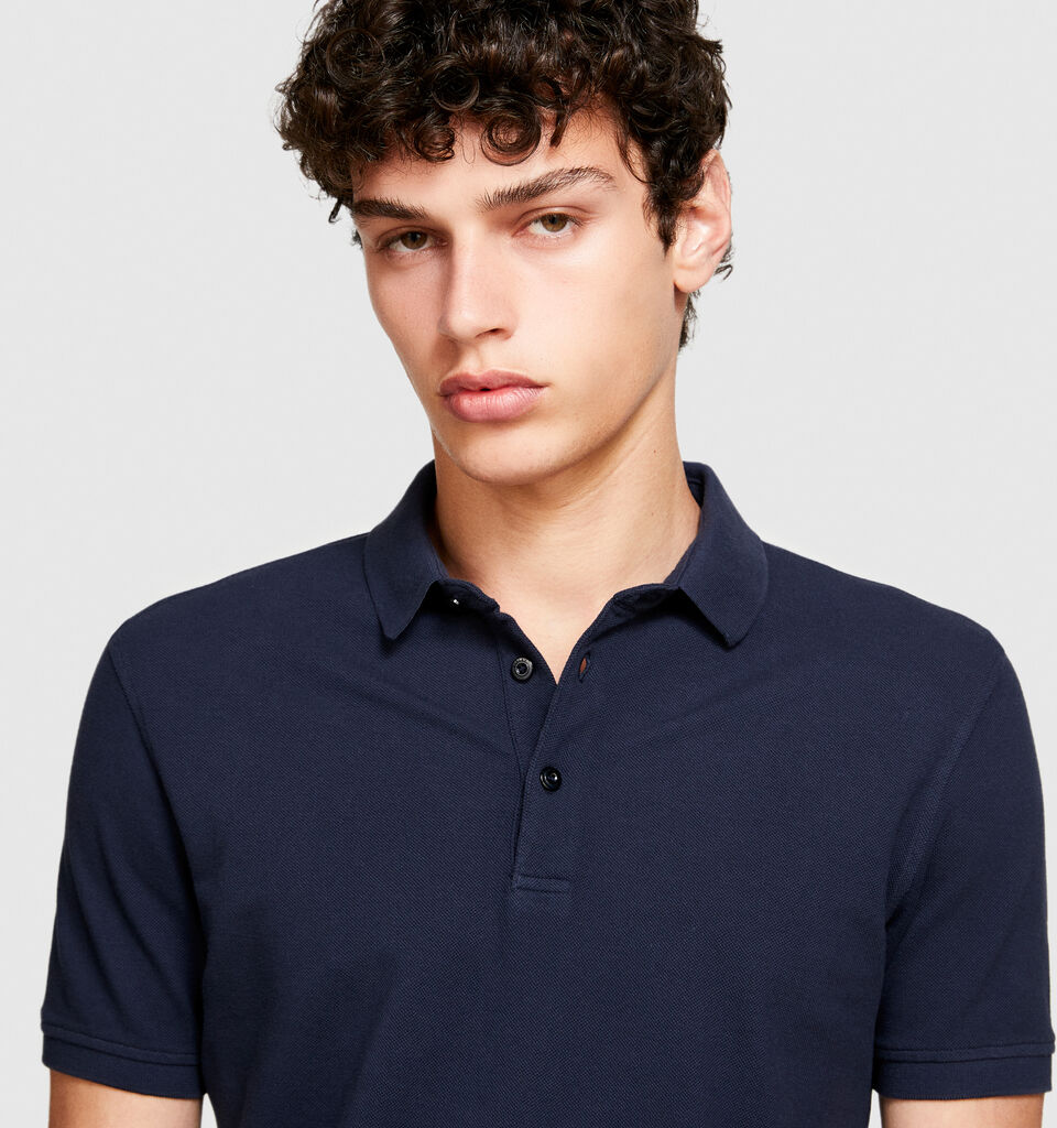 Slim fit polo - men's polos - Dark Blue | Sisley image number 5